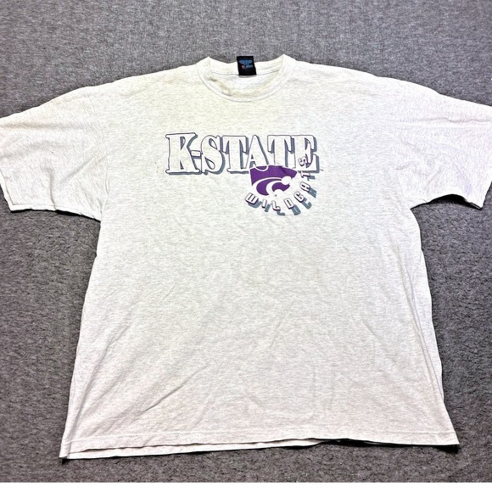 VTG Kansas‎ State Wildcats Shirt Men 2XL Soffe Tag Thrashed Distressed KSU 90s